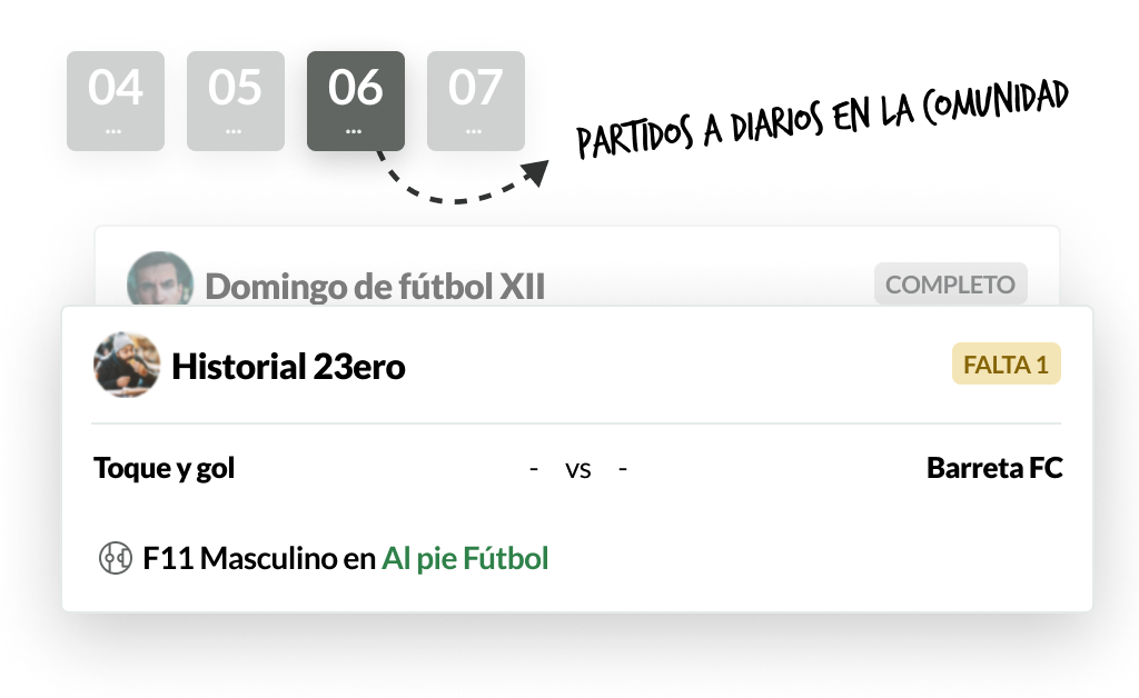 Jugar partidos de fútbol con la comunidad