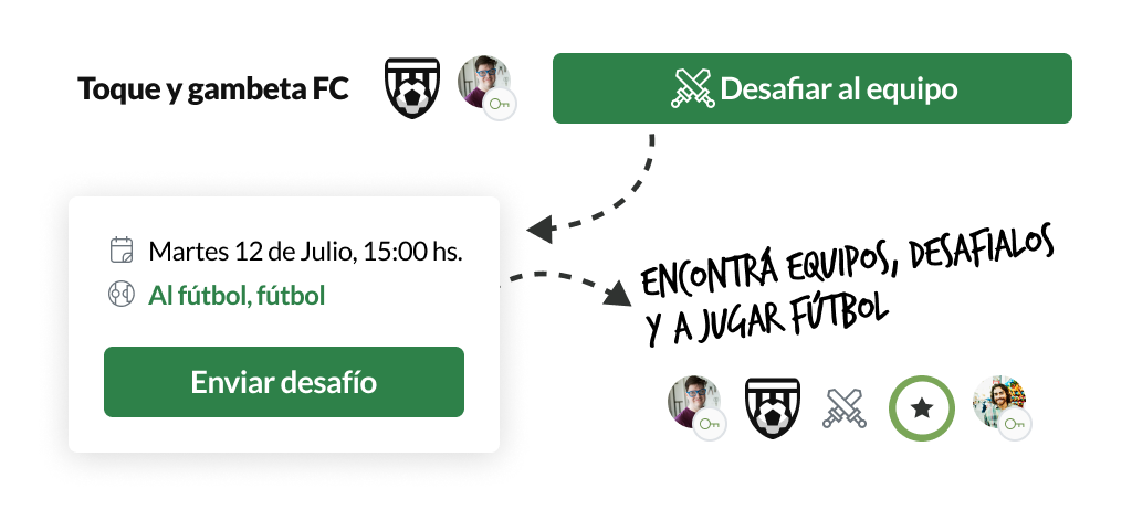 Desafiá a otros equipos y jugar